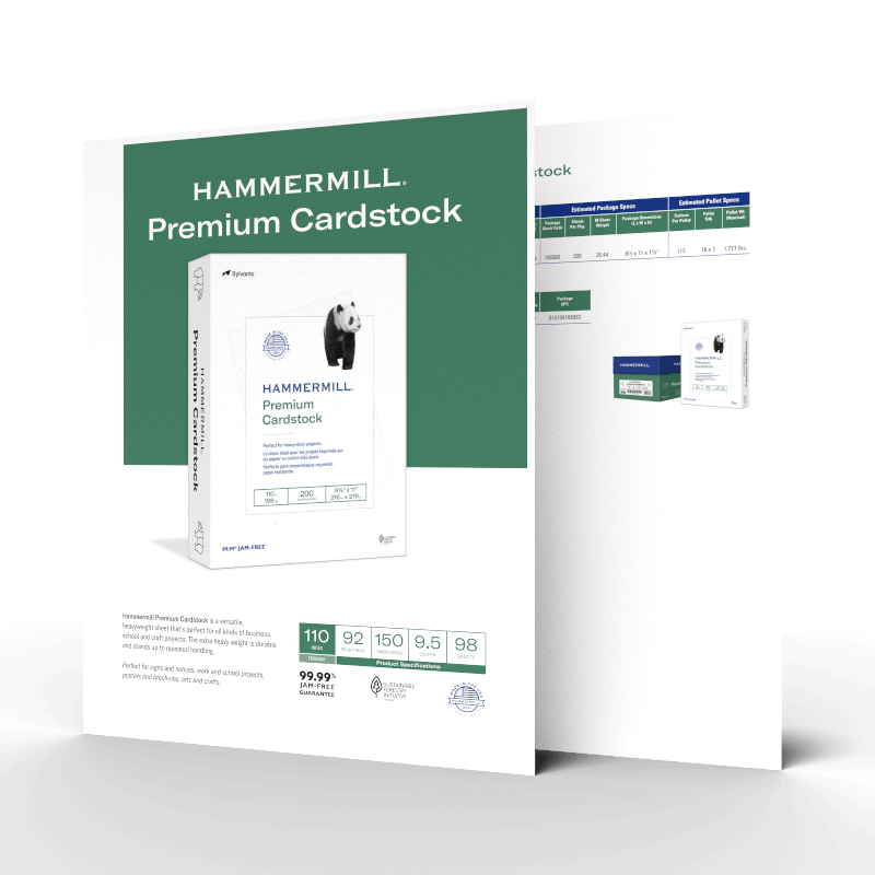 Hammermill Premium Cardstock, 110 lb, 8.5 x 11, White, 200/Ream