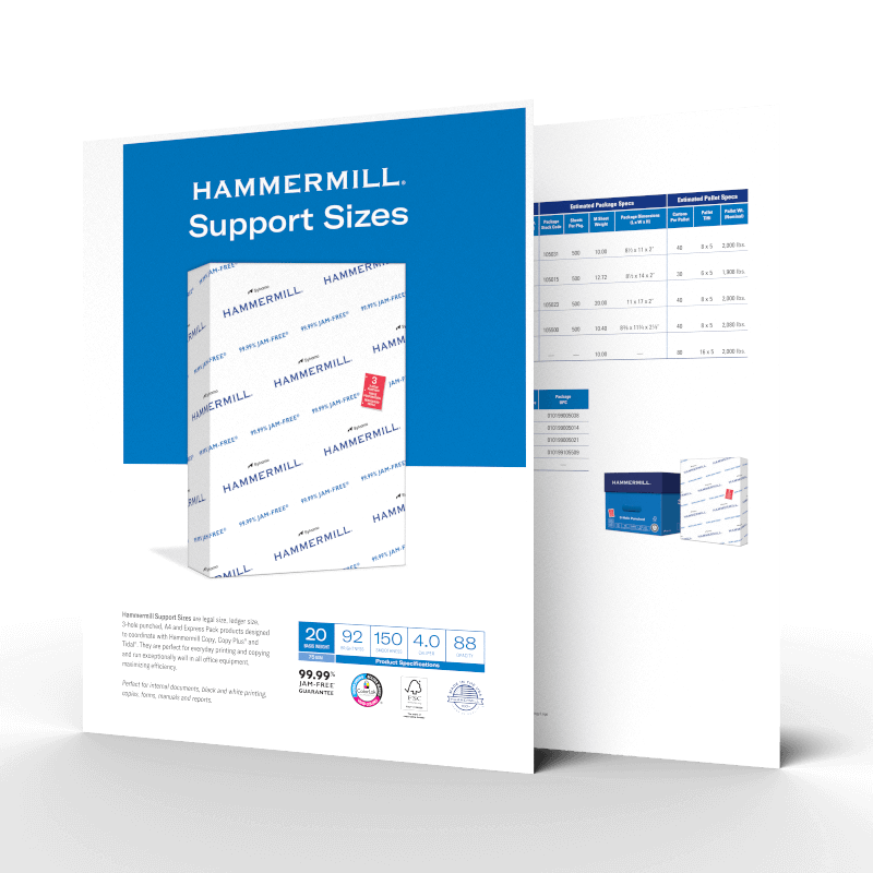 Hammermill Support Sizes Sell Sheet