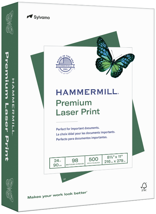 24lb 8.5 x 11 2500 sheets Laser Print Poly Wrap Hammermill Paper 